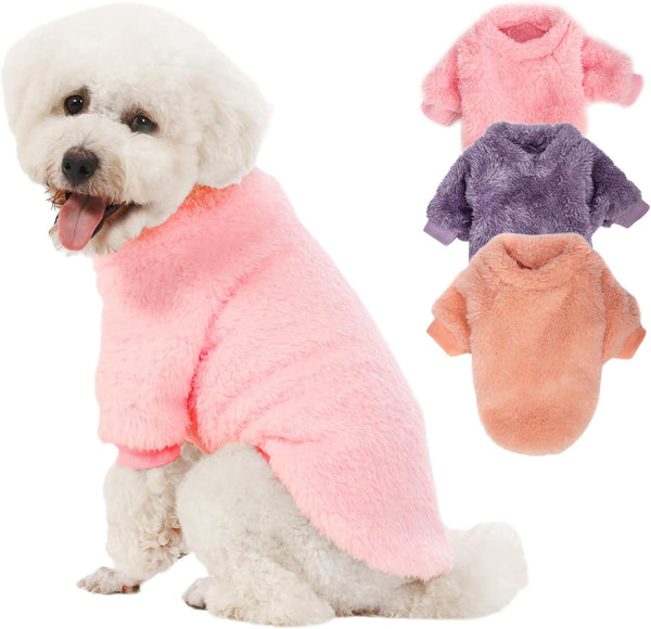 Dog Sweater, 3 Pack for Small Dogs, Ultra Soft and Warm Puppy Coat for Winter Christmas, Dog Clothes for Small Dogs