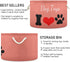 Dog Toy Box Chest with Cotton Rope Salmon Toy Storage Organizer Boxes Bins Baskets for Small dogs, Pet Toy Box, Dog Toy