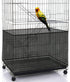 Bird Cage Seed Catcher Skirt, Nylon Mesh Liners for Large Cages, Elastic Easy Cleaning Cover (Black 59-79 inch)