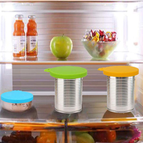 Food Can Covers 4 Pack - Universal BPA Free Silicone Lids for Dog and Cat Food, Fits Standard Size Cans
