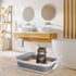 17.7'' Tlence Collapsible Small Cat Litter Box, Open Foldable Kittens Potty with Scoop, Shallow Anti Splash Travel Cat
