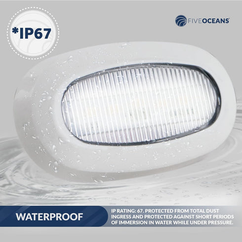 Five Oceans Oblong LED Courtesy Light, 4 Pack Marine Accent Lights for Boat Interior