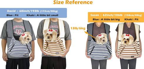 NATUYA Dog Sling Carrier, Adjustable Pet Front Sling Carrier for Small Dogs & Cats, Khaki, 3-8 lb
