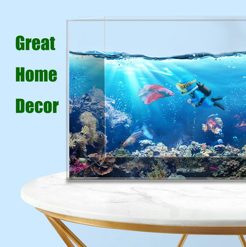 2-Pack Fish Tank Decorations, Cute Little Diver Ornaments with Float Ball for All Kinds of Fish