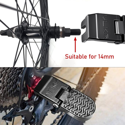 TOBWOLF 2PCS Aluminium Bicycle Foot Pegs, 10MM/14MM Non-Slip E-Bike Rear Pedals for Mountain & Folding Bikes