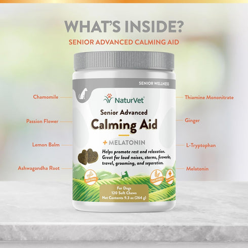 120-Ct. NaturVet Quiet Moments Calming Aid Dog Supplement, Helps Promote Relaxation, Reduce Stress, Storm Anxiety