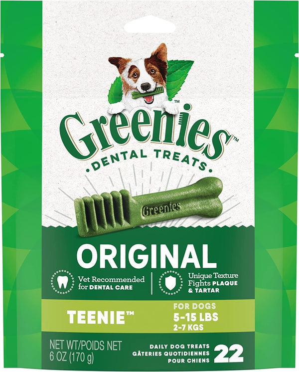 Dog Dental Treats: 22-Count Pack of 4 for 5 to 15 lb Dogs to Fight Plaque
