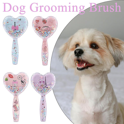Small Dog Brush, Soft Dog Grooming Comb for Shih Tzus, Yorkies, Maltipoos, Maltese, Love Shape Puppy Massaging Pet Hair