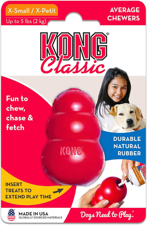 KONG Classic Stuffable Dog Toy - Fetch & Chew Toy for Extra Small Dogs