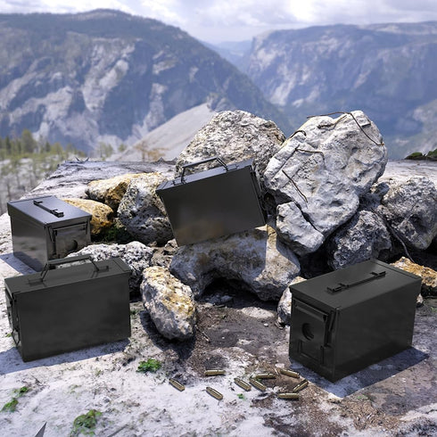 PATRON 50 Cal Ammo Can, Metal 9mm Ammo Box Storage Crate for Shotgun, Rifle, Nerf, Waterproof Organizer
