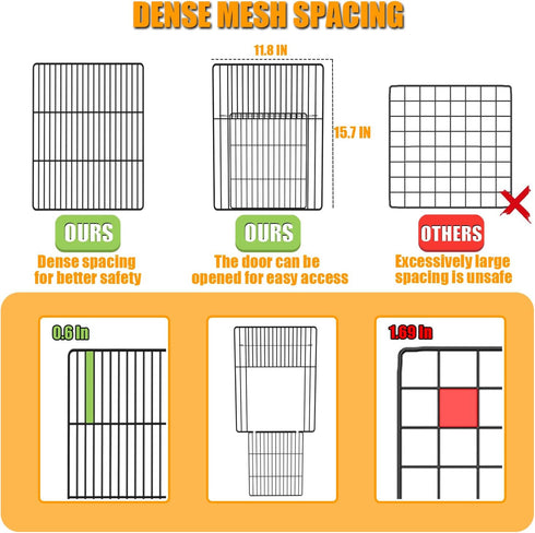 Guinea Pig Cages DIY Small Animal Playpen with Waterproof Liner, Expandable Cage for Guinea Pigs, Metal Wire Yard Fence