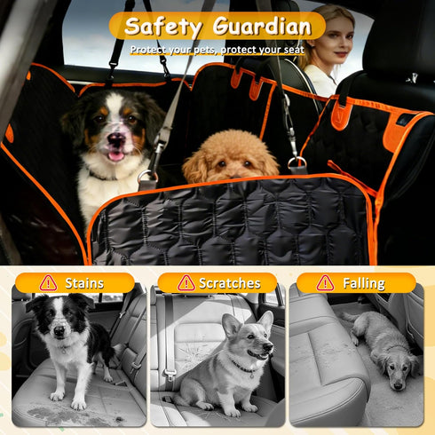 Hammock, Falafa Dog Car Seat Cover for Back Seat, Waterproof Non-Slip Car Seat Cover for Dogs Pets, Car Back Seat