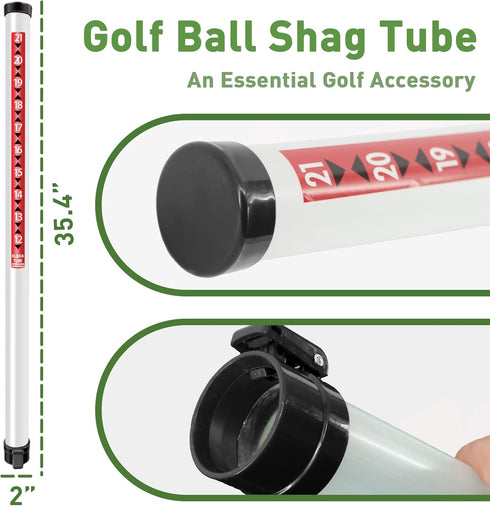 Golf Ball Retriever, Professional Picker Shag Tube for Golf Balls, 35.4 Inch Plastic Release Collector Tool