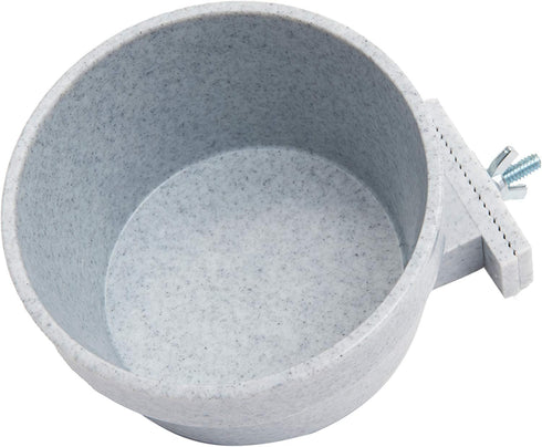 Lixit Hanging Kennel Cage Water Bowl - Non Spill Durable Crate Bowl for Pets, 20oz, Granite - Securely Attaches