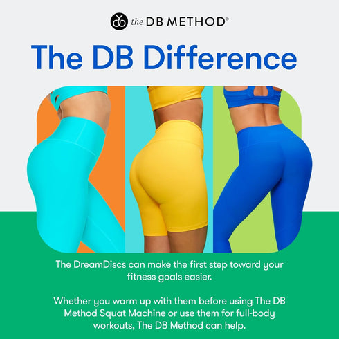 THE DB METHOD DreamDiscs Core Sliders for Work Out - Custom Full Body Ab Floor Gliders for Exercising, Set of 2