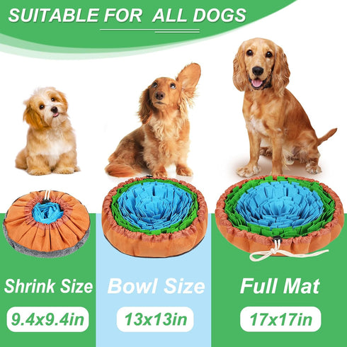 Vivifying Snuffle Mat for Dogs, Adjustable Treats Feeding Mat for Slow Eating and Keep Busy, Interactive Dog Puzzle