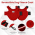 DENTRUN Reversible Dog Coat - Windproof Polar Fleece Vest with Reflective Neck Strips, Easy-On Jacket for Small Dogs