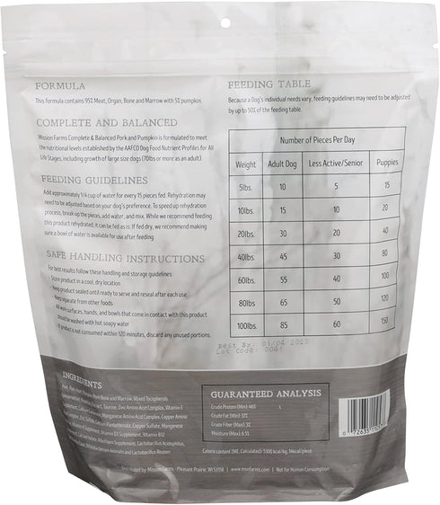 Mission Farms Freeze-Dried Raw Pork & Pumpkin Formula Dog Food, 16 oz Bag