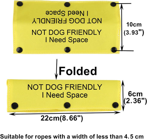 Funny Dog Leash Sleeve, Not Dog Friendly Dog Leash Wrap Alert Hanging ID Patch Tag Pet Birthday Gift
