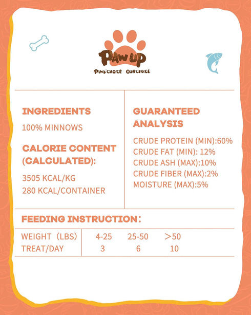 Omega-3 3.8 oz PAWUP Freeze Dried Salmon Dog Treats, Single Ingredient Salmon Treats for Dogs, Dog Food Topper, Rich