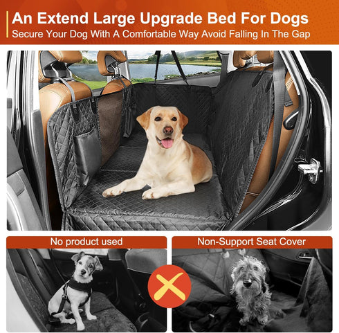 Hammock Vailge Dog Car Seat Cover, Dog for Car Backseat, Non Inflatable seat Cover for Back seat,Hard Bottom Back Seat