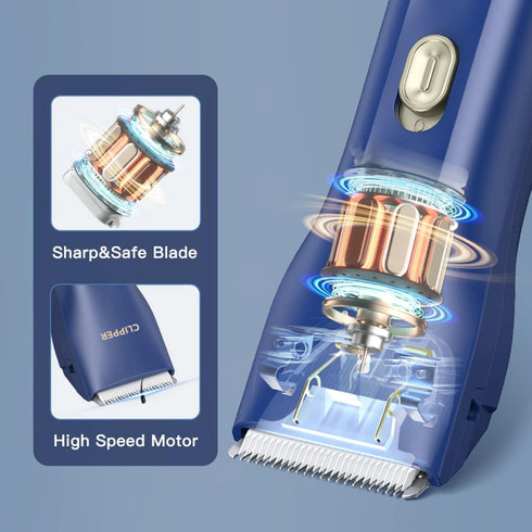 Dog Cat Home Hair Waterproof Clipper, Portable Electric USB Rechargeable Grooming Tools, Low Noise Cordless Trimmer