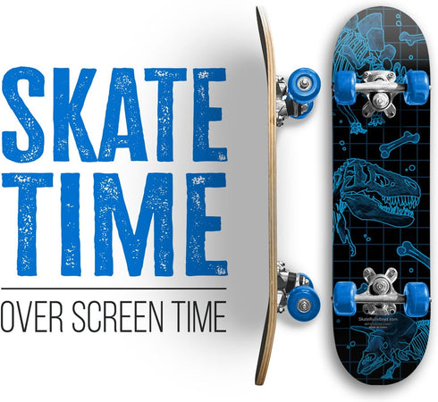 Rude Boyz 24 Inch Mini Cruiser Skateboard - Aluminium Trucks - Kids Skateboard Ages 5-8 for Beginners