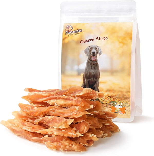 Pawmate Dog Treats Chicken Jerky Strips for Dogs, Natural Healthy Dog Jekry
