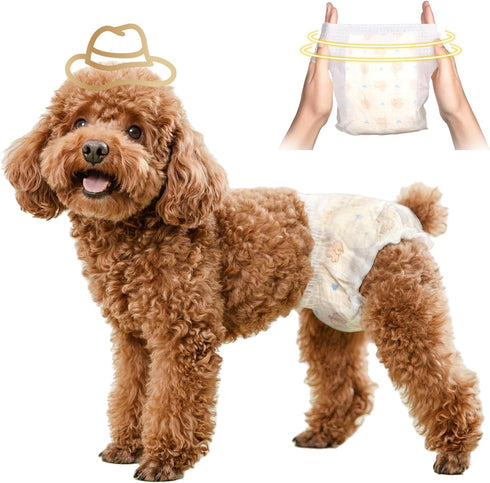 Disposable Dog Diapers Female, 360Leak-Proof Full Wrap Stretchy Waist, Highly Absorbent Diapers