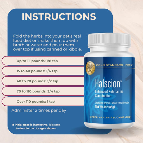 Gold Standard Herbs 85 Halscion Cognitive Support and Stress Relief for Dogs by , All Natural Rehmannia Combination