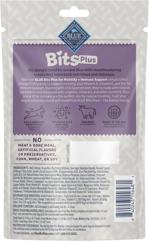 Immune 3.5-oz. Blue Buffalo Blue Bits Plus Mobility and Support Daily Benefit Dog Treats, Soft & Chewy Beef Morsels