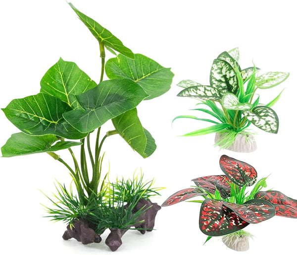 3PCS Betta Silk Aquarium Plants, Artificial Cave Decorations for Aquariums, Fish Tank Plant