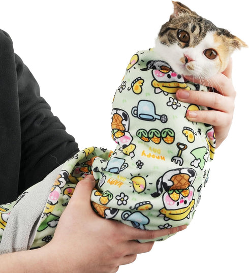 maiwoste 35.5" Extra Large Cat Grooming Wrap Anti-Escape Cat Wrap for Cutting Nails,