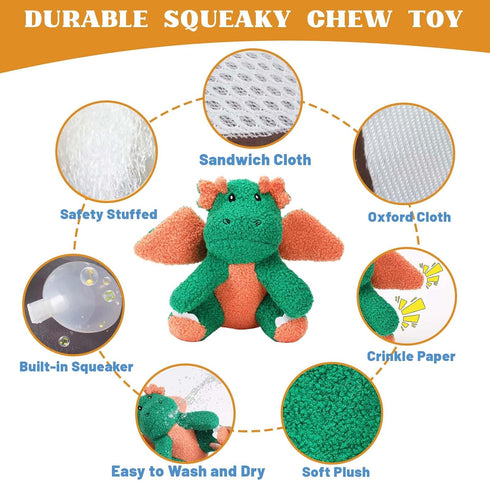 Ankinghor 3-Layered Stuffed Dog Toys for Medium Large Dogs, Large Plush Squeaky Dog Toys to Keep Them Busy for Small