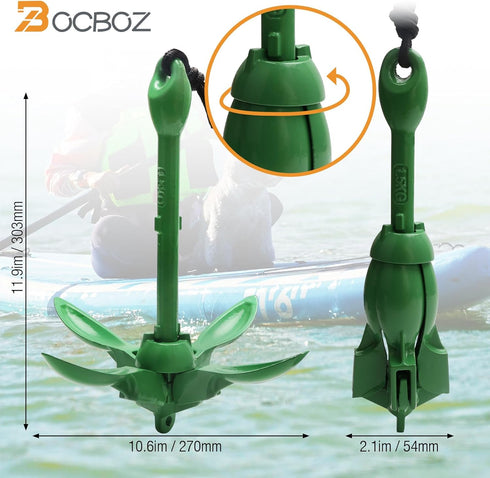 Kayak Anchor, Folding Boat Anchor for Kayaks, Canoes, SUP, with 40ft Tow Rope and Carrying Bag