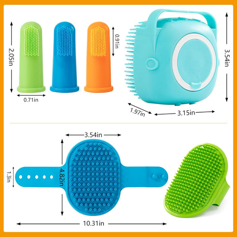 6PCS Set, ondware Dog Bath Brush Dogs Scrubber for Short and Long Haired Dogs, Dog Shampoo Brush for Shedding, Bathing