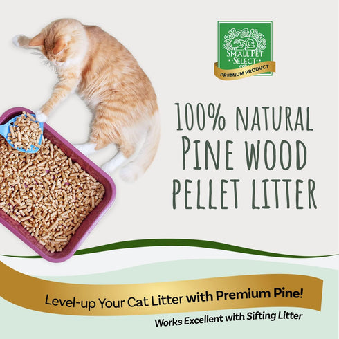 Small Pet Select Premium Pine Pelleted Cat Litter, 25 lbs, Non-Clumping, Low Dust, Non-Tracking, Made in USA