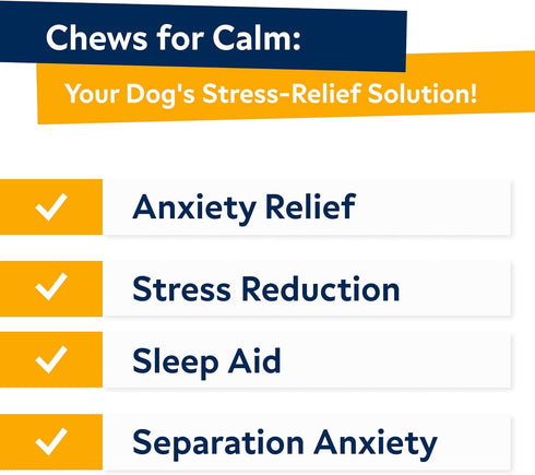 Hemp Calming Chews for Dogs - 60 Treats for Anxiety Relief and Stress, Health & Wellness Supplements