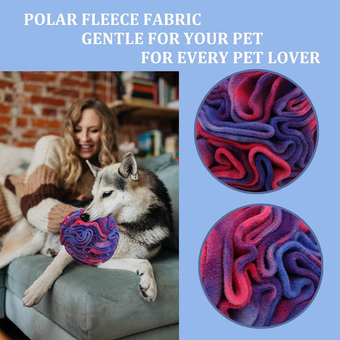 Snuffle Ball for Dogs - Find Hidden Food, Interactive Toy for Boredom, Soft Polar Fleece, Machine Washable