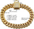 Gold Dog Chain Collar - Stainless Steel with Zirconia Lock, Heavy Duty Cuban Chain for Small Medium Large Dogs (14mm