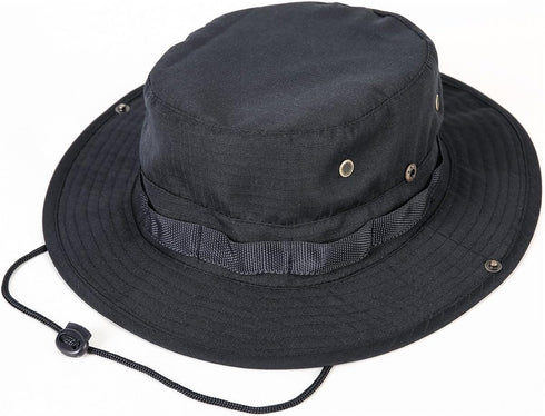 Wide Brim Boonie Hat for Men & Women - Camo Bucket Hats for Safari Military Beach