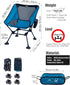 iClimb Ultralight Compact Camping Folding Beach Chair with Anti-Sinking Large Feet and Back Support Webbing (Blue
