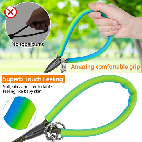 NTR Heavy Duty Dog Leash, 15 FT Training Leash with 2 Swivel Hooks, Reflective Threads, Padded Handle for Dogs