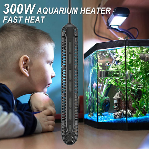 HiTauing Aquarium Heater, 300W with LED Digital Display, 5 Safety Protection for 40-75 Gallon Tanks