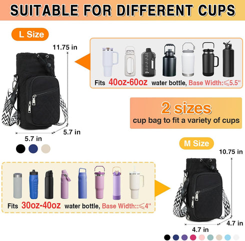 AGLOD Water Bottle Carrier with Strap - Essential Crossbody Bag for Active Lifestyles