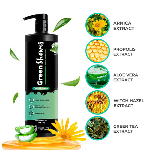 Green Shower Balm Conditioner, Non-Oily, Nourishing, Vegetable Extracts, Cruelty-Free, 300ML