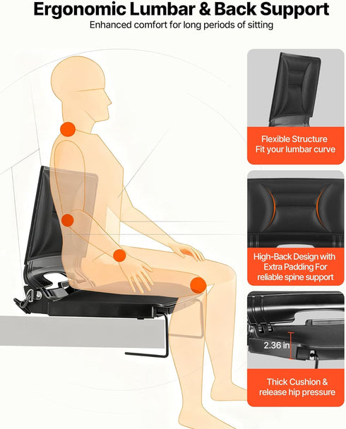 VEVOR Stadium Seat, Folding Bleacher Chair with Back Support and Thick Cushion, Padded Stadium Seat for Bleacher