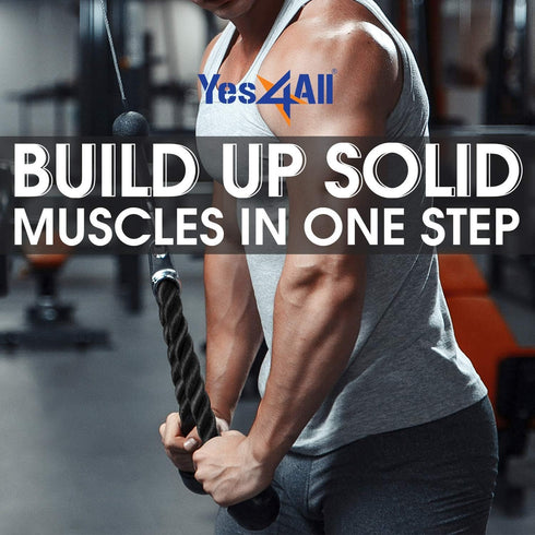 Yes4All Deluxe Tricep Rope Cable Attachment, 27 & 36 inch, 4 Colors for Gym Pull Down Rope