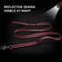 TwoEar 6FT Strong Red Dog Leash with 2 Padded Handles, Traffic Handle for Extra Control for All Dog Sizes