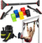 Pull Up Bar for Doorway with Resistance Bands & Wrist Wraps, Adjustable Width Chin Up Bar for Upper Body Workout